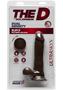 The D Slim D Ultraskyn Dildo With Balls 6.5in - Chocolate